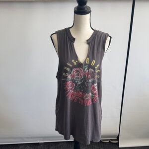 Daydreamer by Free People Guns and Roes  Muscle Tee - Charcoal and Red